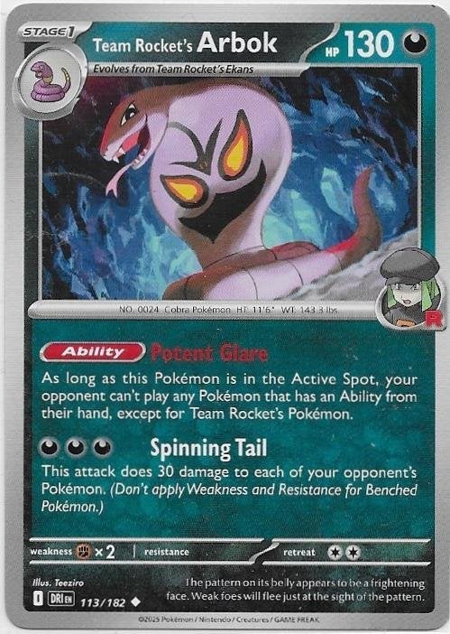 Destined Rivals,  Team Rocket's Arbok [uncommon] 113/182, Verzenden, Nieuw, Losse kaart