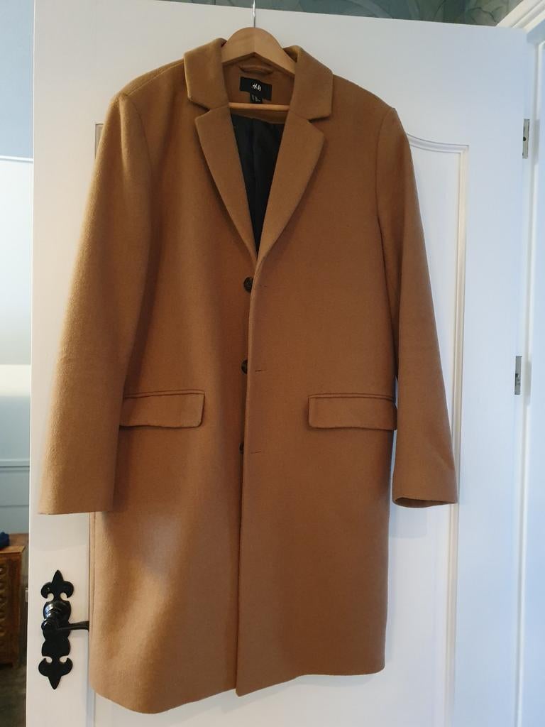 H&M Wollen Chesterfield Jas – Tijdloos & Stijlvol, Maat 52/54 (L), Beige, Ophalen of Verzenden, Zo goed als nieuw