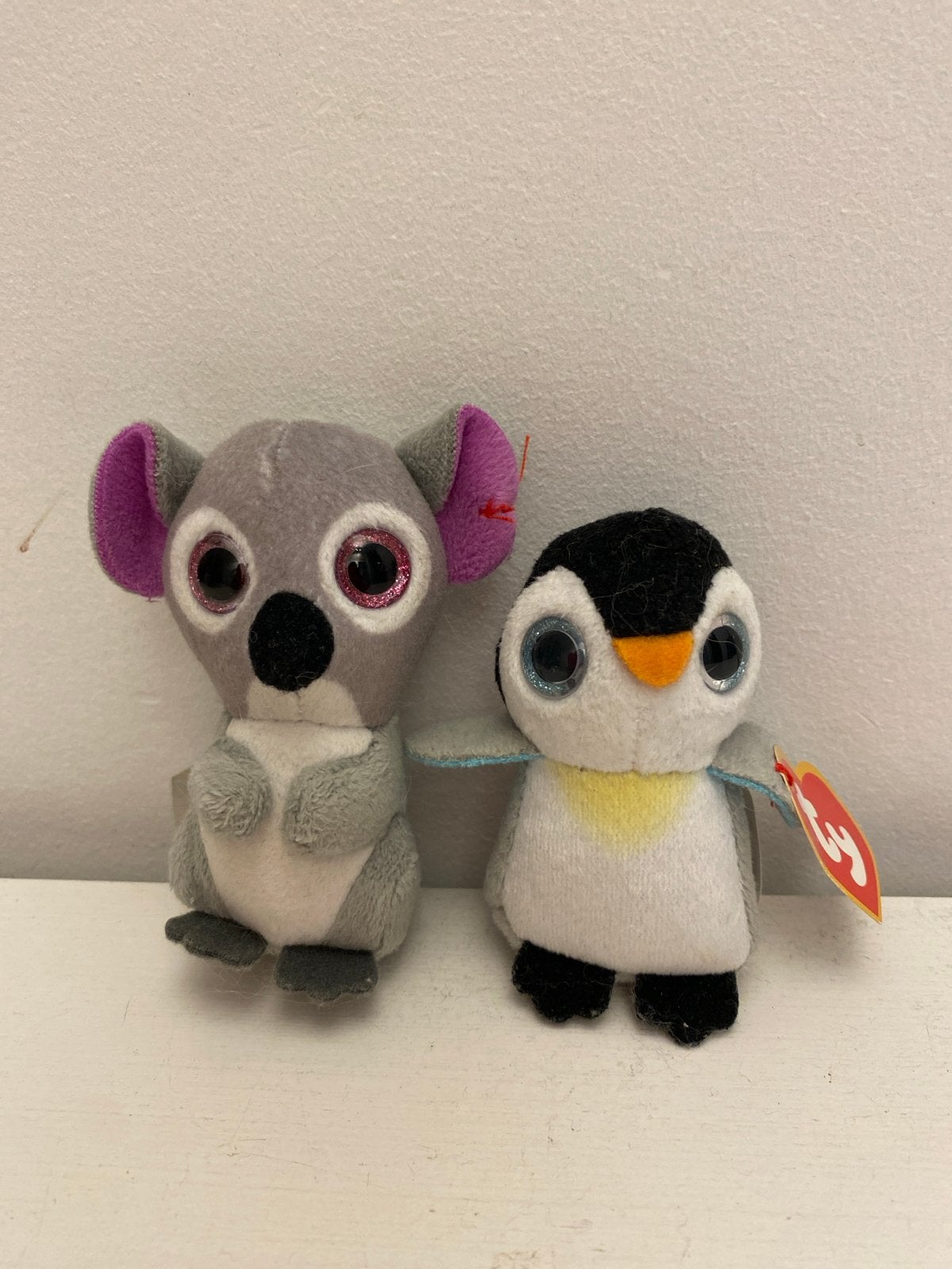 Ty Beanie Boo's Koala en Pinguïn Knuffels, Gebruikt, Grijs, Ophalen of Verzenden, Met label