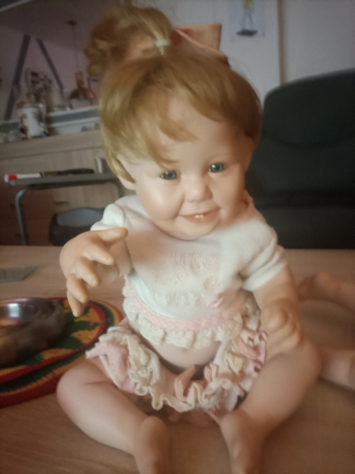 Reborn babypop met echt haar, levensecht, Ophalen of Verzenden