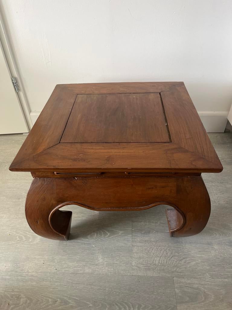 Opiumtafel 50x50x35h - Zeer goede staat, Huis en Inrichting, Tafels | Bijzettafels, Zo goed als nieuw, Vierkant, Minder dan 45 cm