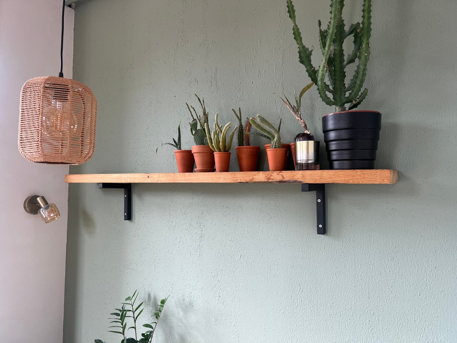 Houten handgemaakte wandplank, Ophalen, Gebruikt