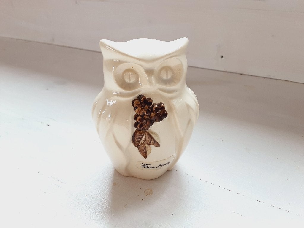 Zweedse Vintage Rosa Ljung keramisch beeld - Uil, Antiek en Kunst, Ophalen