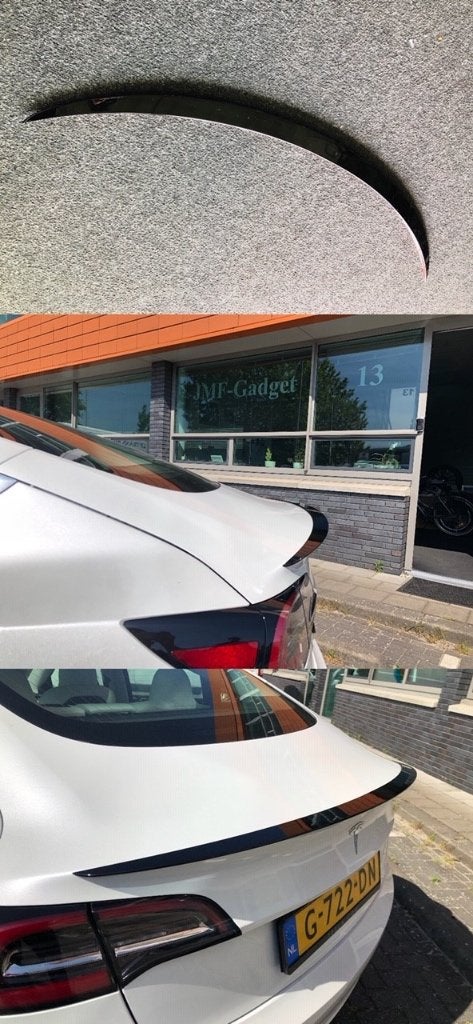 Tesla Model 3 & Y Glans Piano Zwart Koffer Spoiler Zwart, Ophalen