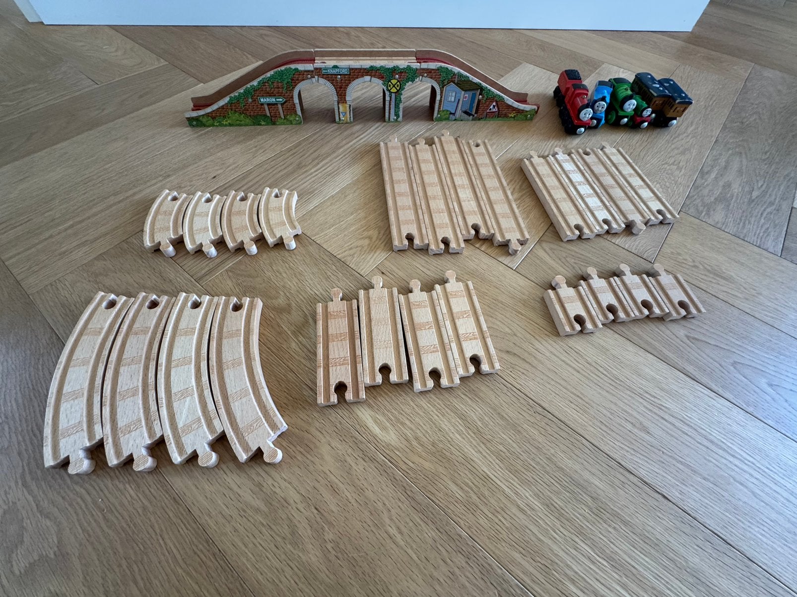Houten treinset met Thomas de Trein en Vrienden, Ophalen of Verzenden, Gebruikt