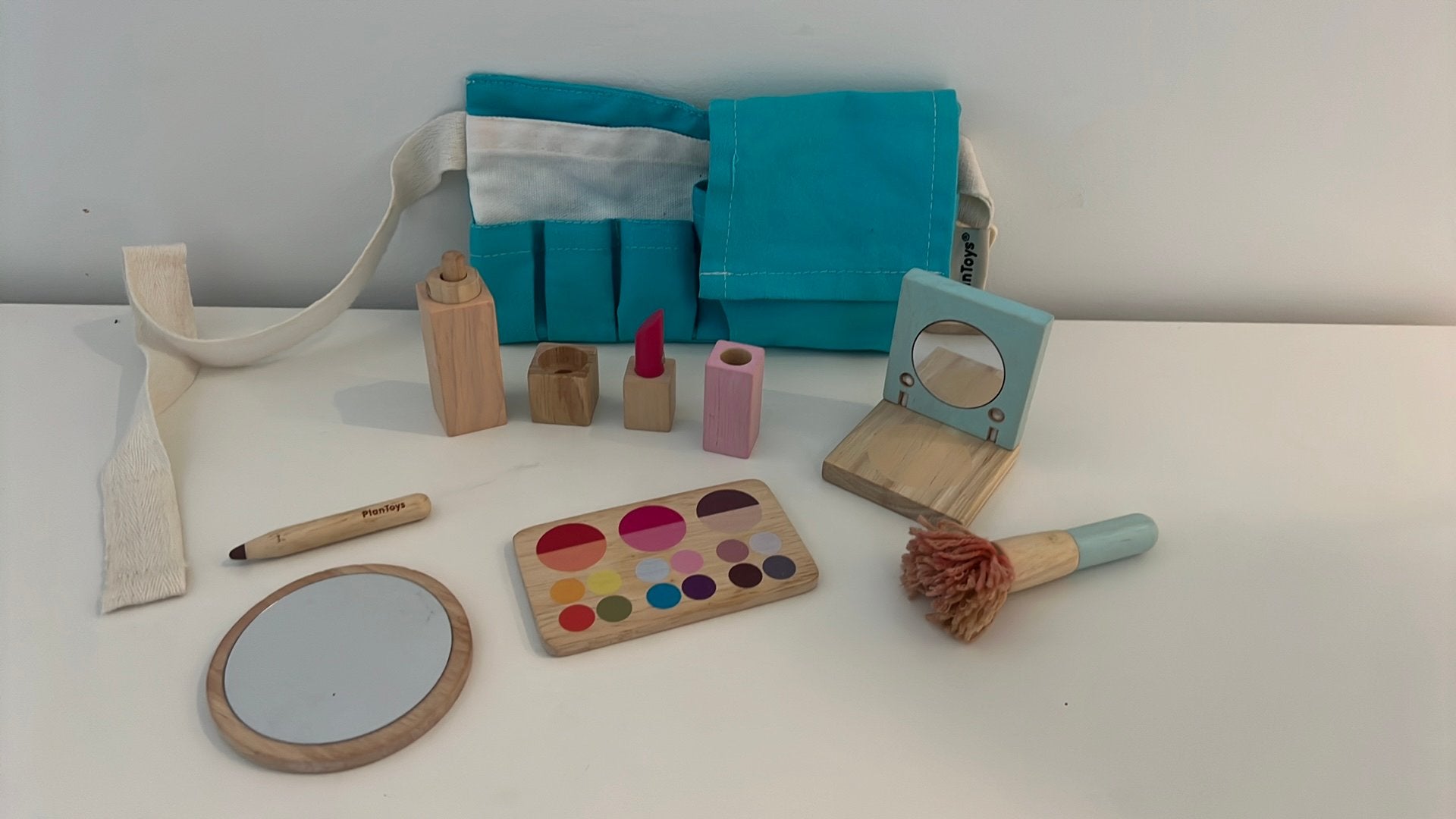 PlanToys Houten Make-up Set met Heuptasje, Ophalen, Zo goed als nieuw, Meisje