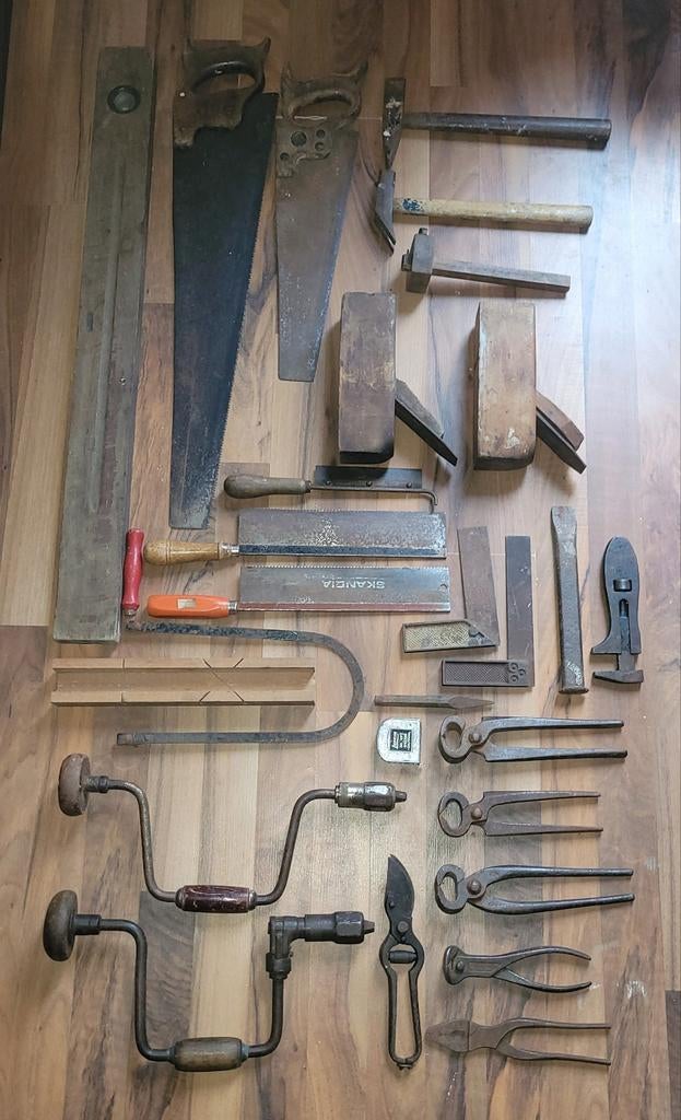 Partij div oud gereedschap vintage, Ophalen of Verzenden, Gebruikt
