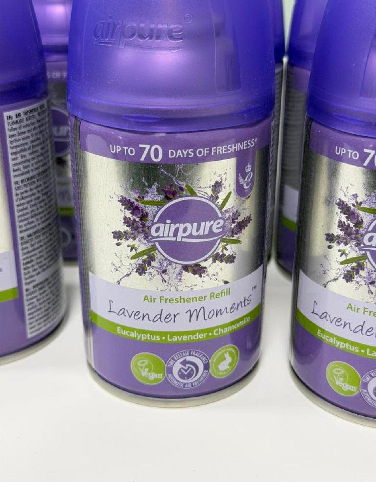 6x PARTIJ Airpure Air-O-Matic Navulling Lavender 250ml Nieuw, Luchtbehandeling-accessoire, Nieuw, Ophalen of Verzenden, H
