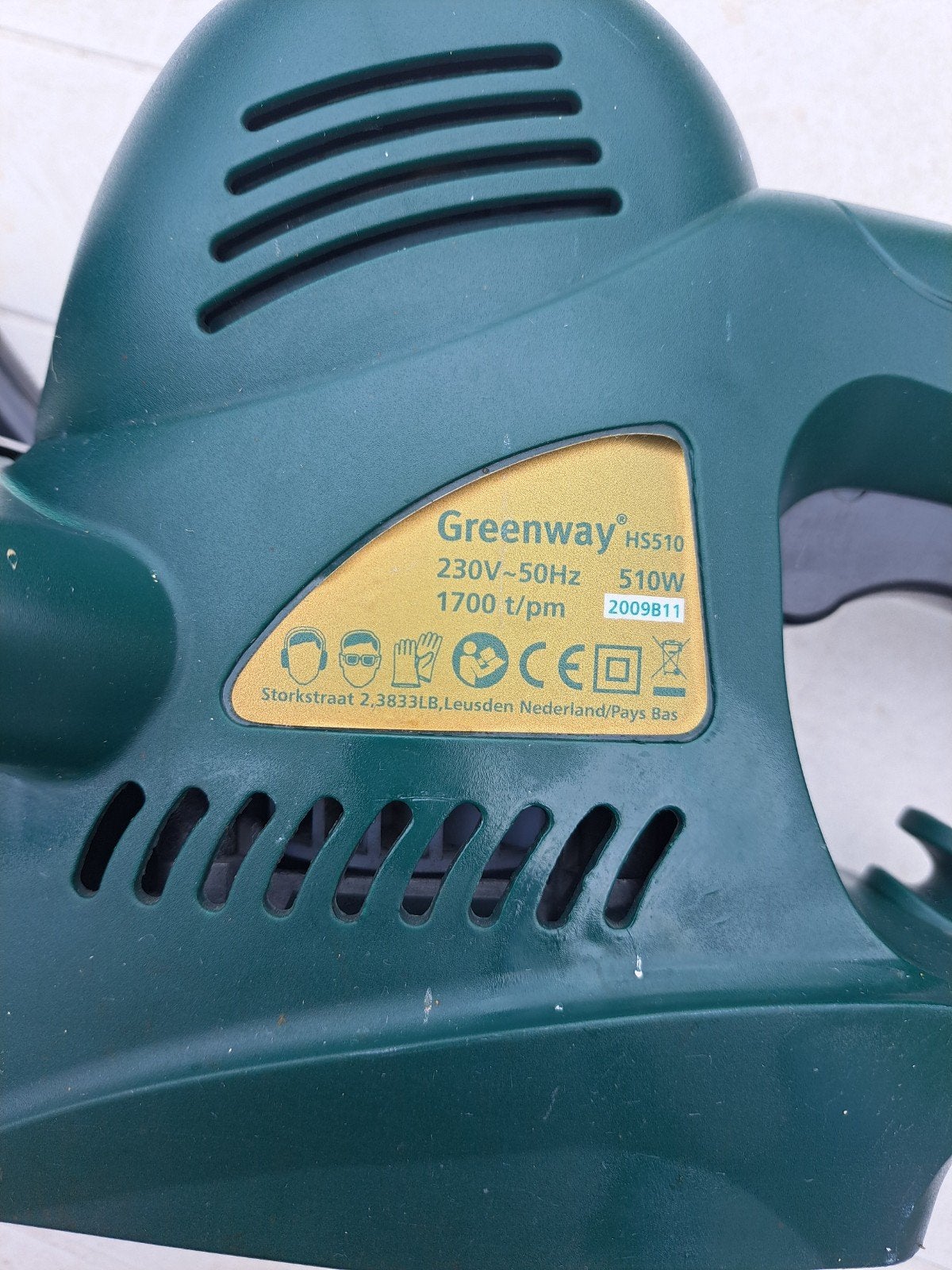 Greenway HS510 elektrische heggenschaar 510W, Ophalen, Gebruikt, Elektrisch, Greenway