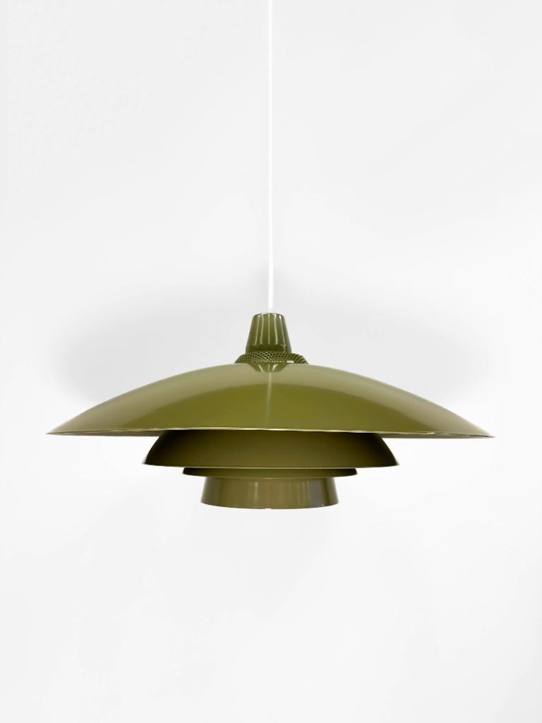 Mosgroene eettafel hanglamp, Huis en Inrichting, Lampen | Hanglampen, Zo goed als nieuw, Metaal, Ophalen of Verzenden