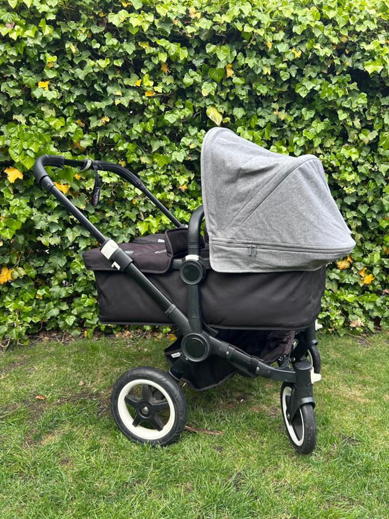 Bugaboo Donkey 2 Duo Kinderwagen met accessoires, Gebruikt, Ophalen, Kinderwagen, Duowagen