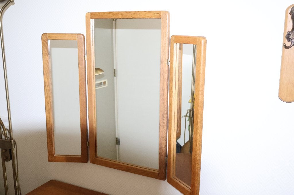 Houten klapspiegel, Huis en Inrichting, Woonaccessoires | Spiegels, Ophalen, Gebruikt, 75 tot 100 cm, Minder dan 100 cm