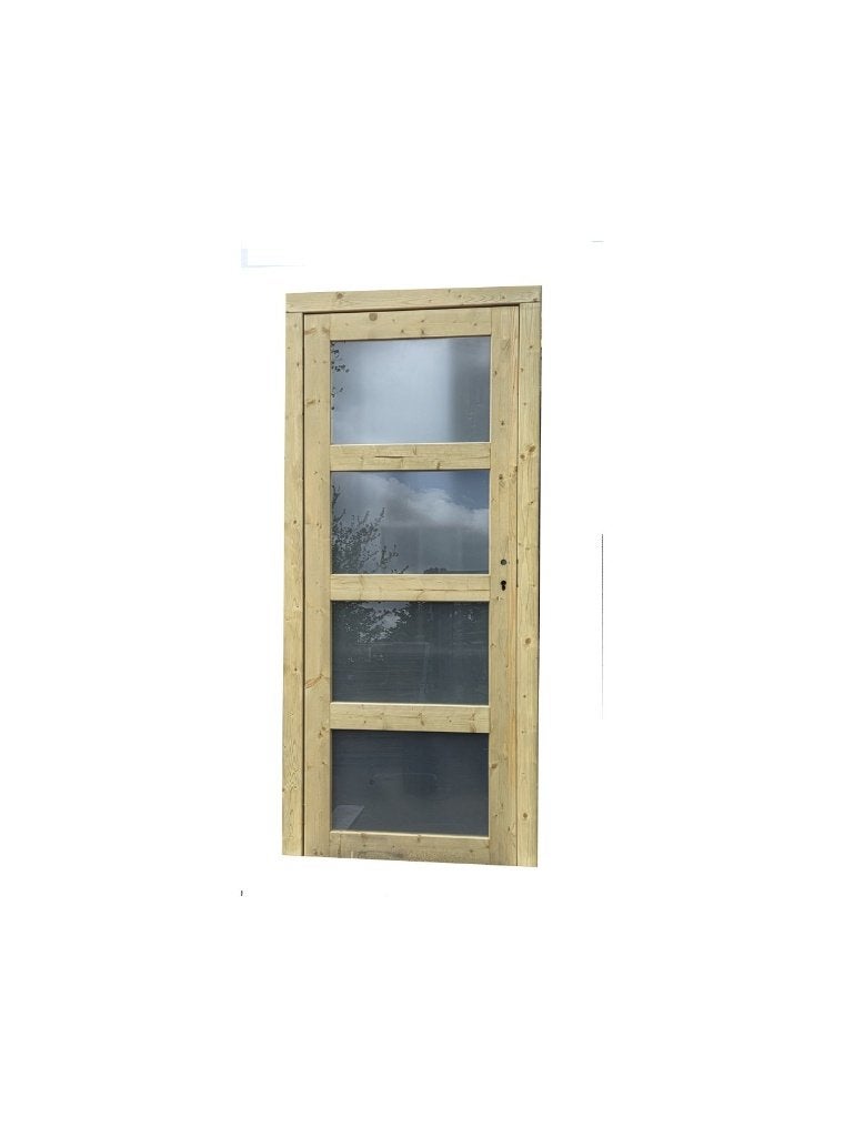 Deur met kozijn / 4 ruits met melkglas, Ophalen, Nieuw, 180 tot 250 cm, Overige typen