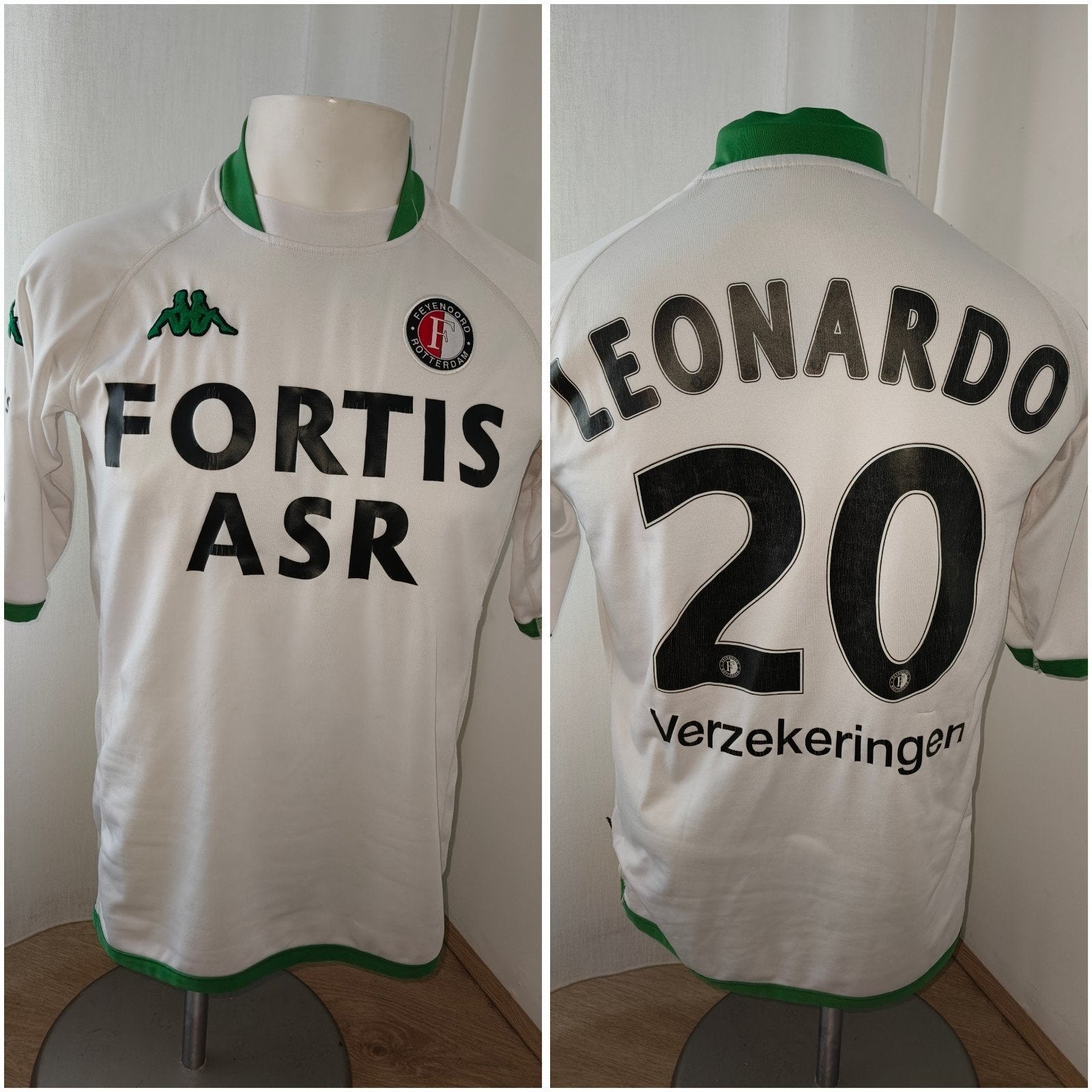 Zeldzaam Matchworn Feyenoord Shirt Leonardo 20, Maat XL, Ophalen of Verzenden, Gebruikt, Shirt