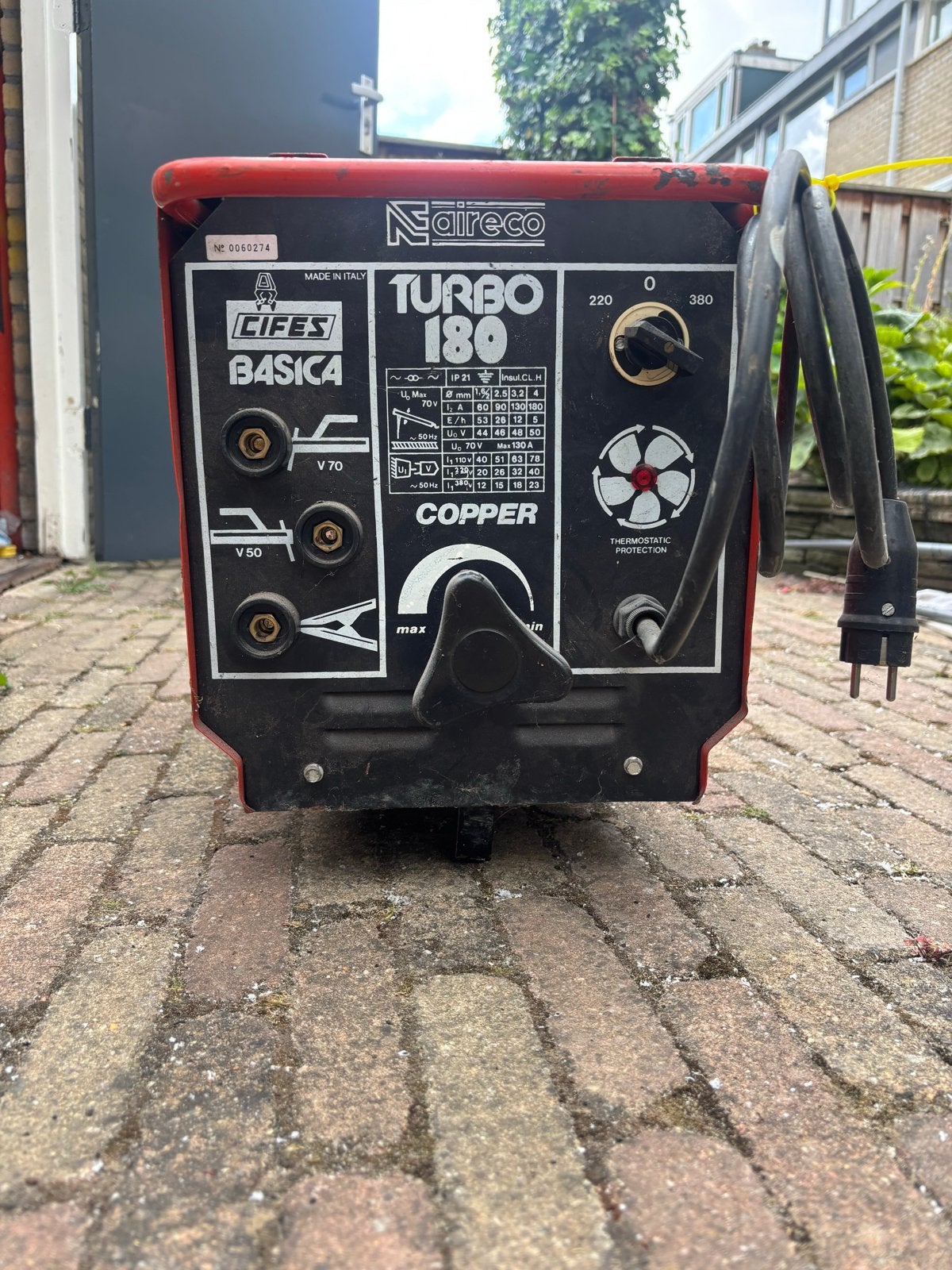 Aireco Turbo 180 Lasapparaat - Gebruikt, Ophalen of Verzenden, Gebruikt, 150 tot 250 ampère, Elektroden