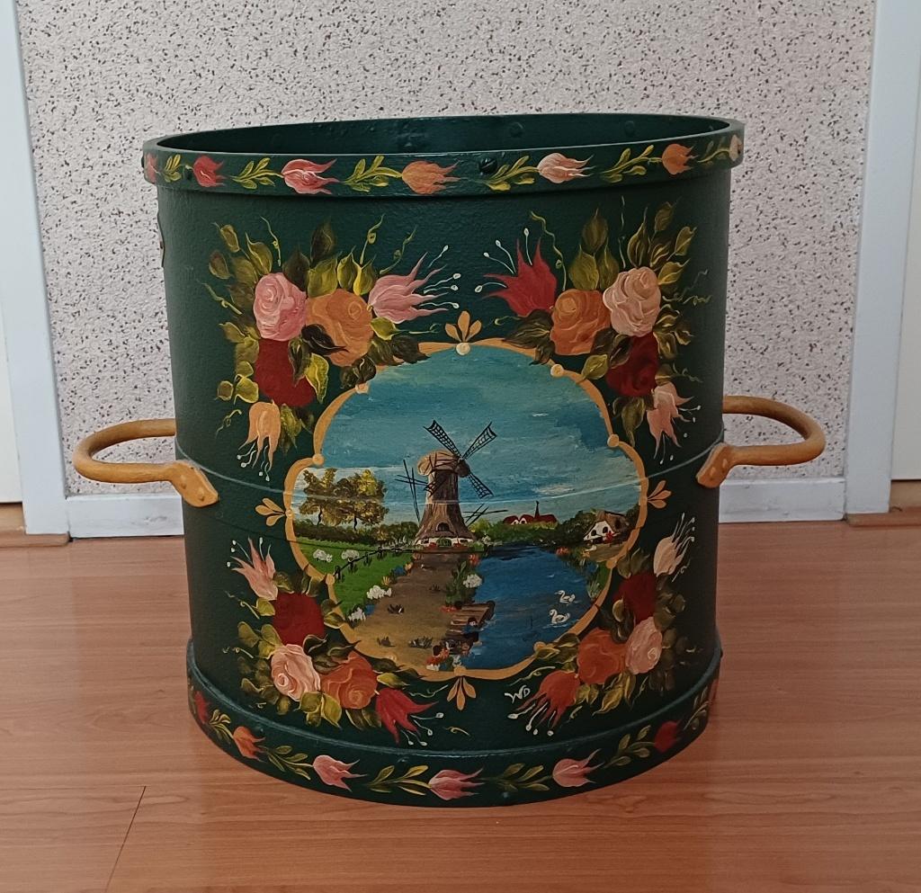 Beschilderde halfmuds vat - Hektoliter, Antiek en Kunst, Ophalen of Verzenden