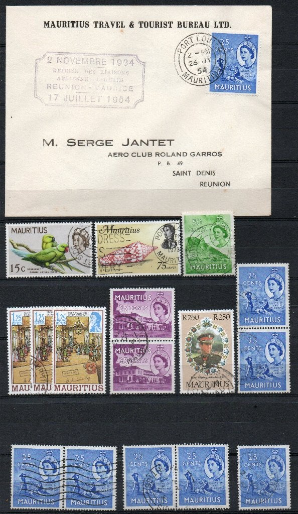 Mauritius - partij postzegels en envelop., Postzegels en Munten, Postzegels | Afrika, Verzenden, Overige landen, Gestempeld