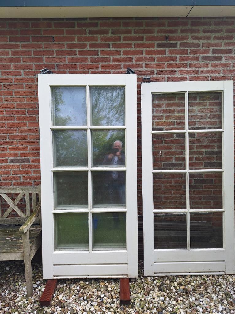 tuin deuren hardhout, Doe-het-zelf en Verbouw, Deuren en Horren, Ophalen, Gebruikt, 80 tot 100 cm, Binnendeur