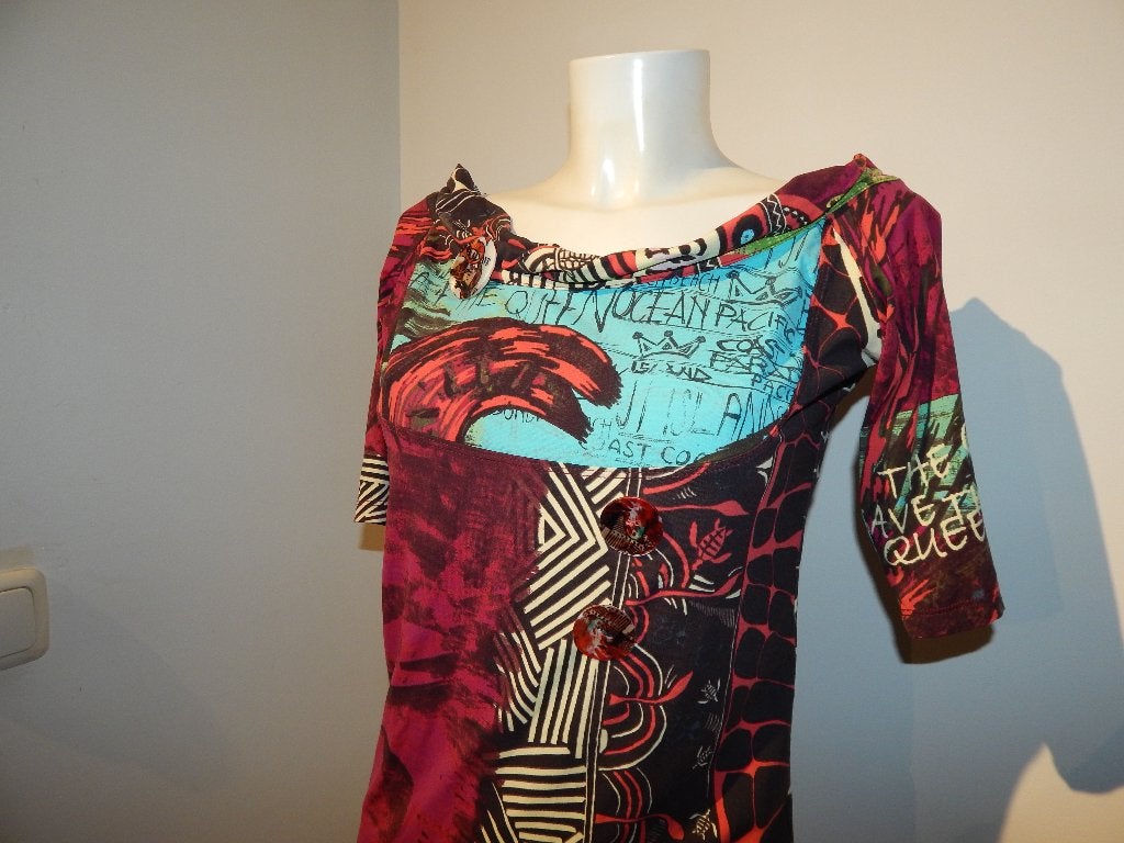 Save the Queen vintage shirt stretch printen sier knopen XL, Kleding | Dames, Maat 46/48 (XL) of groter, Save the Queen, Zo goed als nieuw