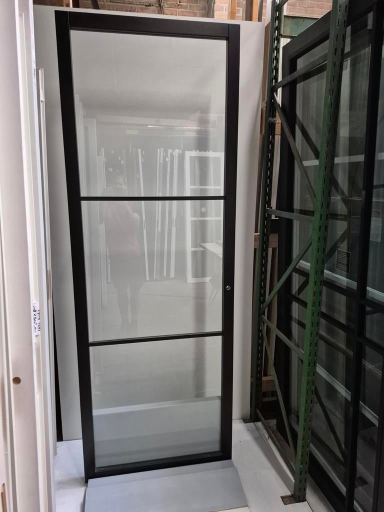 83x231,5cm binnendeur staallook stomp R zwart JHD7, Ophalen, 80 tot 100 cm, Binnendeur, Nieuw