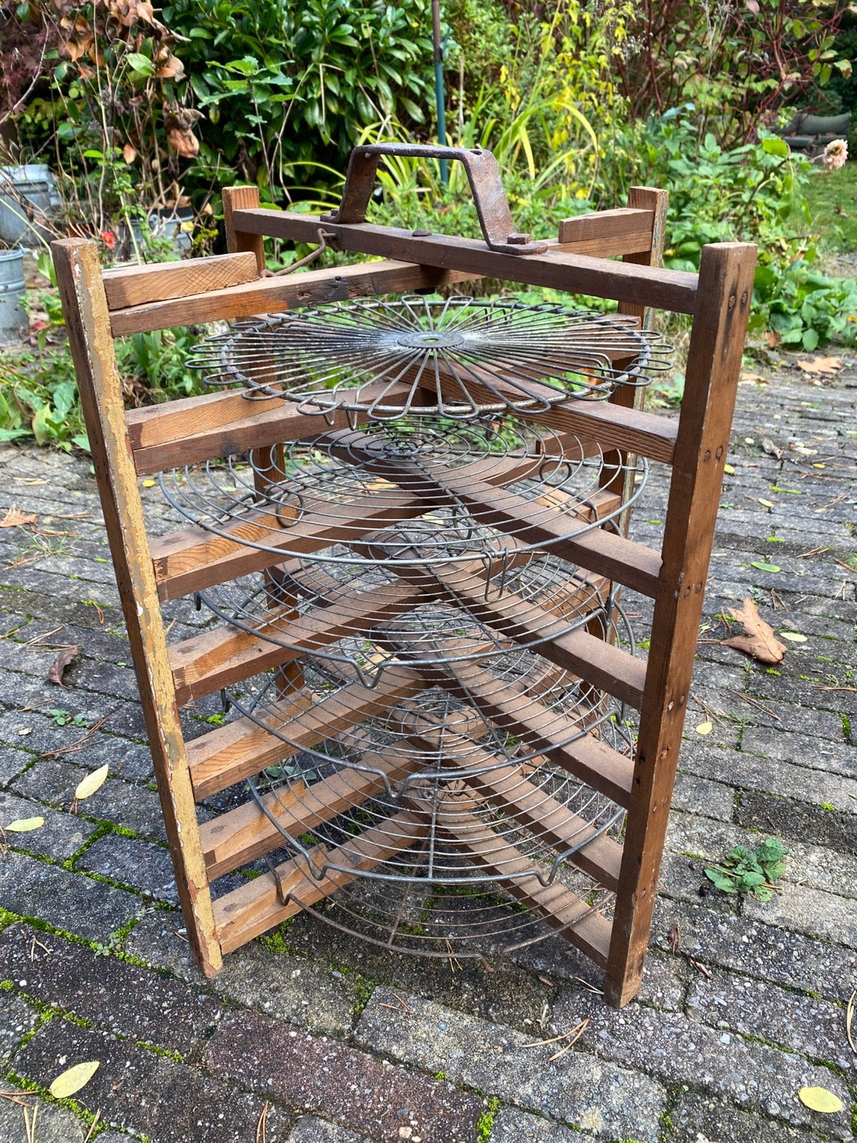 Vintage vlaaien rek, 6 laags, Ophalen, Gebruikt, Minder dan 5 flessen, 5 – 50