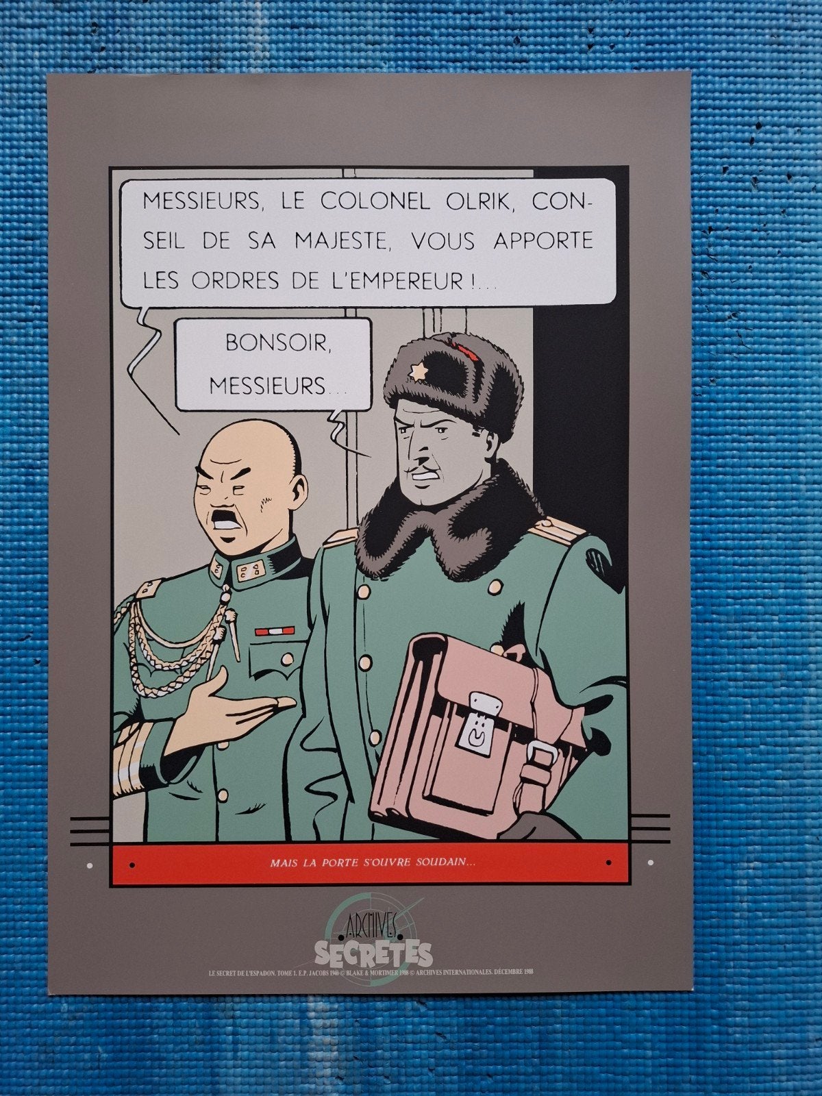 Zeefdruk Blake en Mortimer - Kolonel Olrik, Ophalen of Verzenden