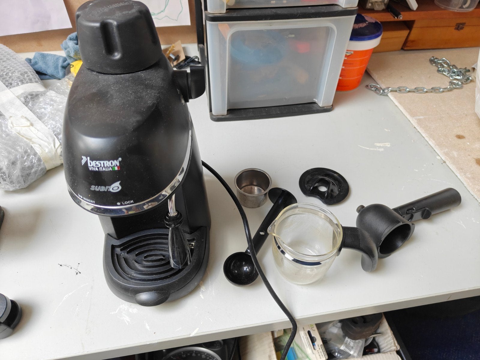 Bestron Viva Italia Subito Espressomachine AE500, Gebruikt, Espresso apparaat, Gemalen koffie, Ophalen of Verzenden