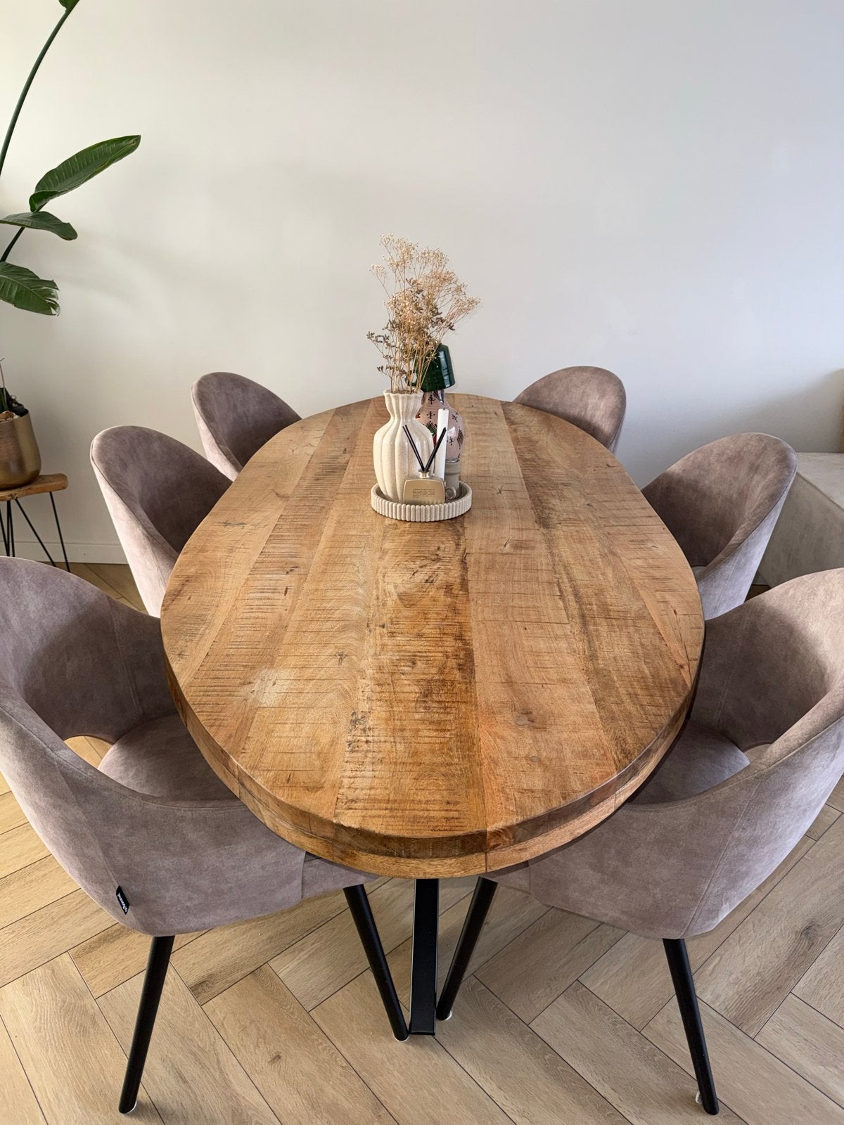 De Bommel ovale eettafel met stoelen - Zo goed als nieuw, Ophalen, 100 tot 150 cm, 200 cm of meer, Zo goed als nieuw