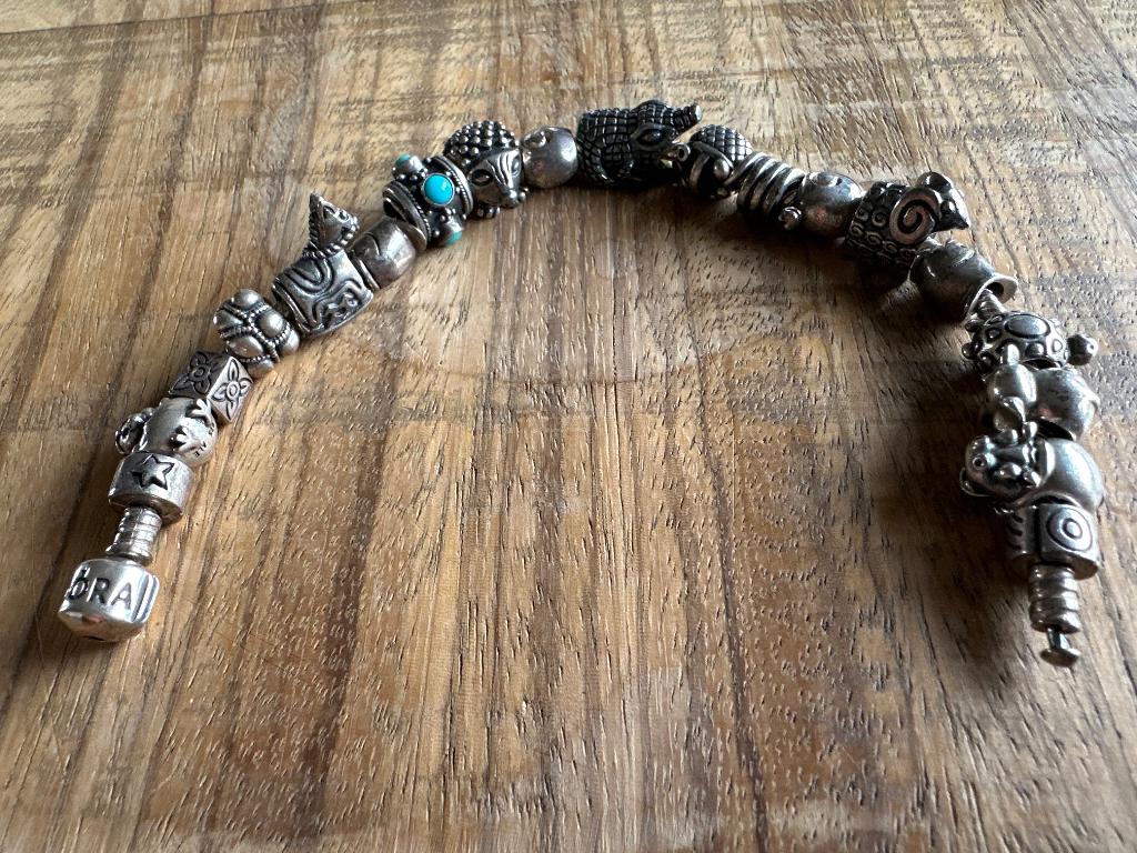 Originele Pandora armband met bedels, Sieraden, Tassen en Uiterlijk, Armbanden, Ophalen, Overige materialen, Overige kleuren, Zo goed als nieuw