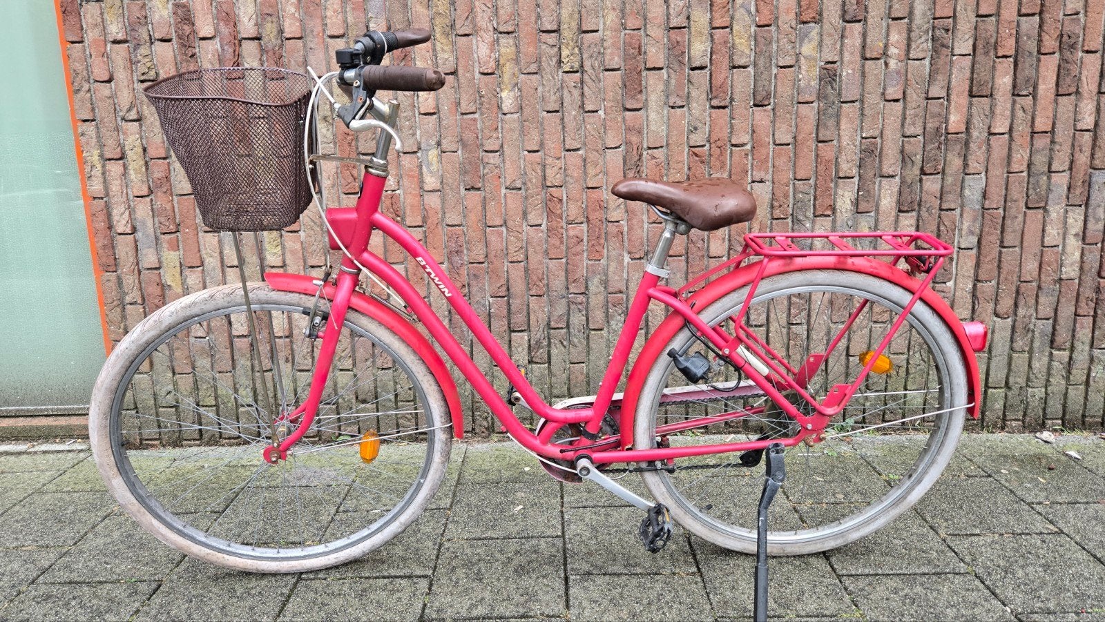 Btwin Elops 520 Damesfiets - 44 cm, 6 versnellingen, mandje, Gebruikt, Versnellingen, Minder dan 47 cm, Ophalen