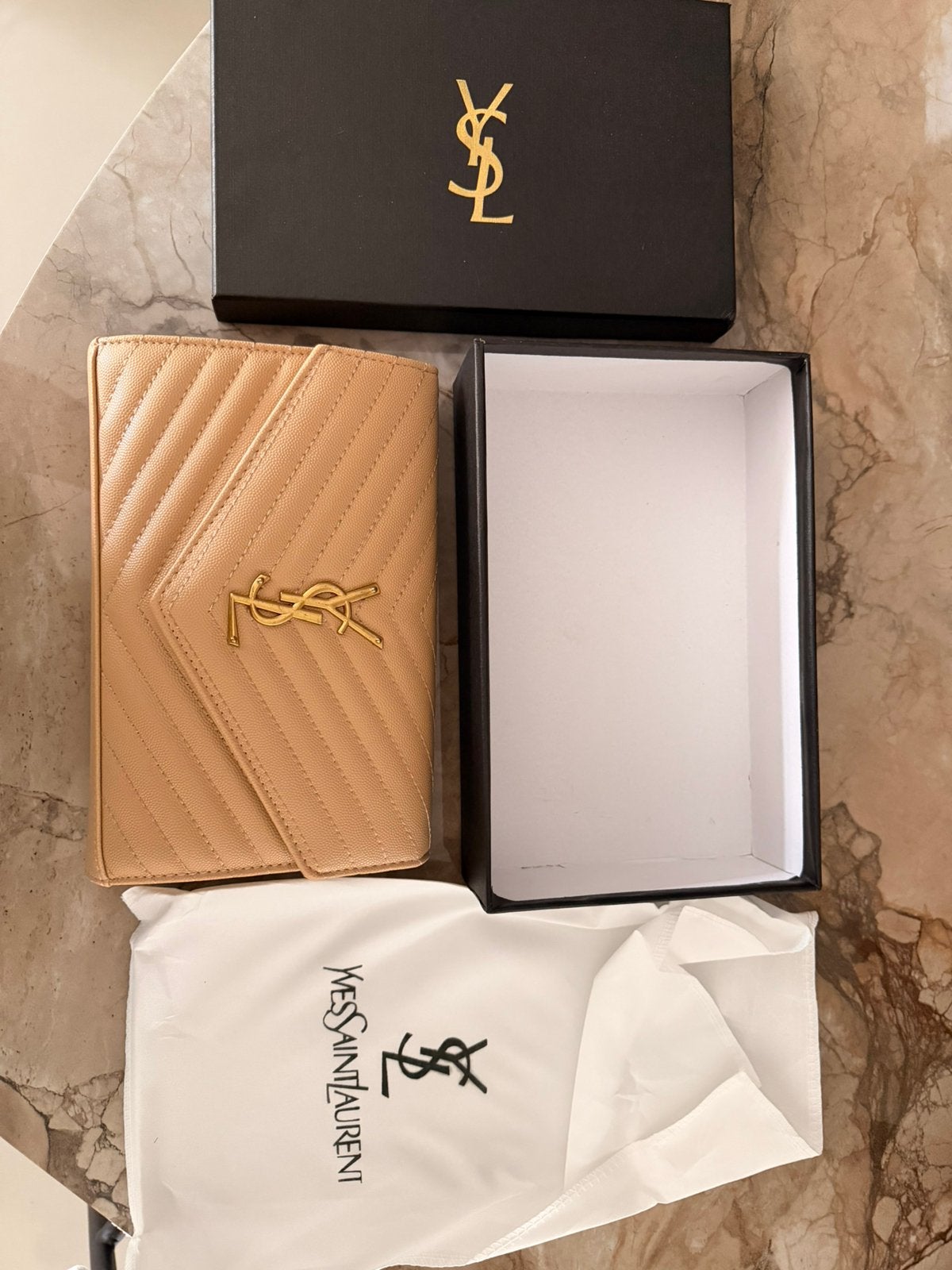 YSL tas, Ophalen of Verzenden, Nieuw, Beige