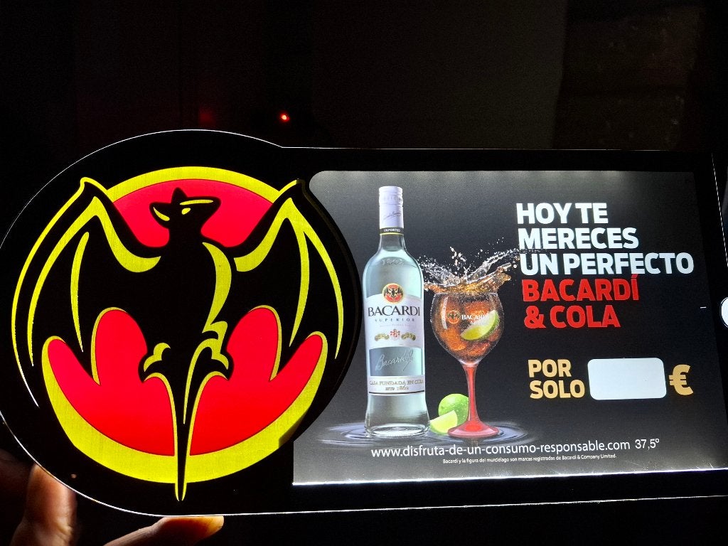 Lichtreclame Bacardi, Ophalen of Verzenden, Nieuw, Lichtbak of (neon) lamp