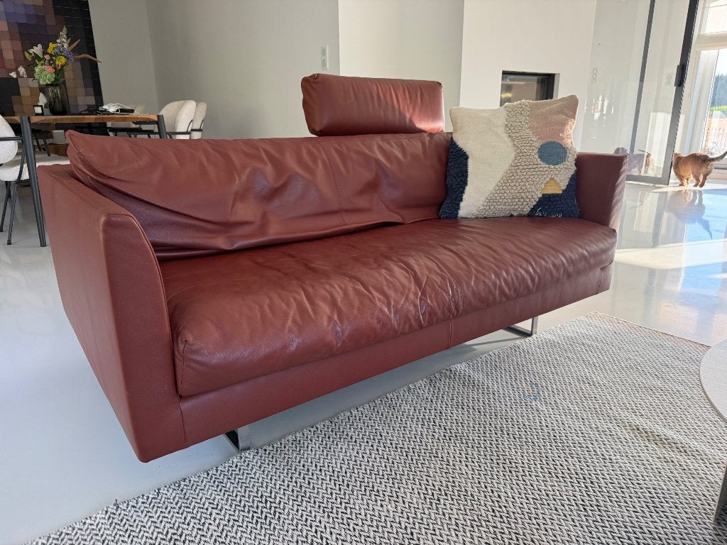Bank Montis Axel 2,5 zit - leder, Huis en Inrichting, Ophalen, Gebruikt, Leer, Rechte bank