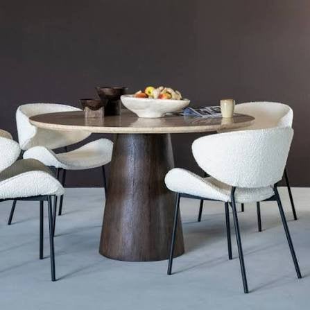 Eleonora Aikin eettafel 130 cm travertin ronde design tafel