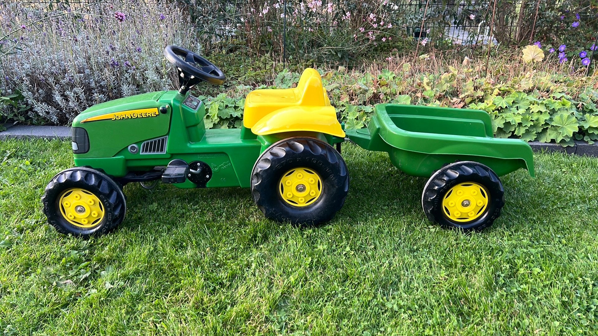 Speeltractor John Deere met aanhanger, Ophalen, Gebruikt, Overige merken, Met kar of aanhanger