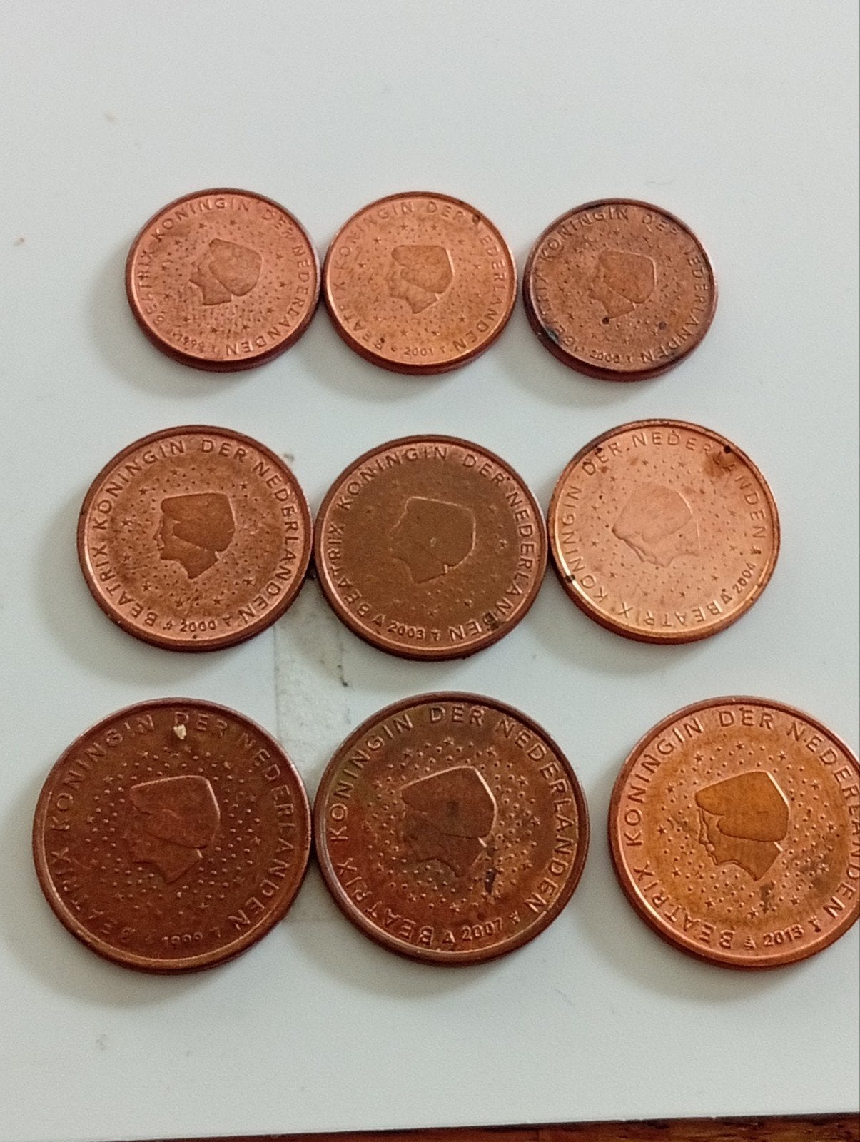 Nederlandse 1, 2 en 5 eurocent munten Beatrix 1999 t/m 2007, Postzegels en Munten, Ophalen of Verzenden, Koningin Beatrix, Euro's