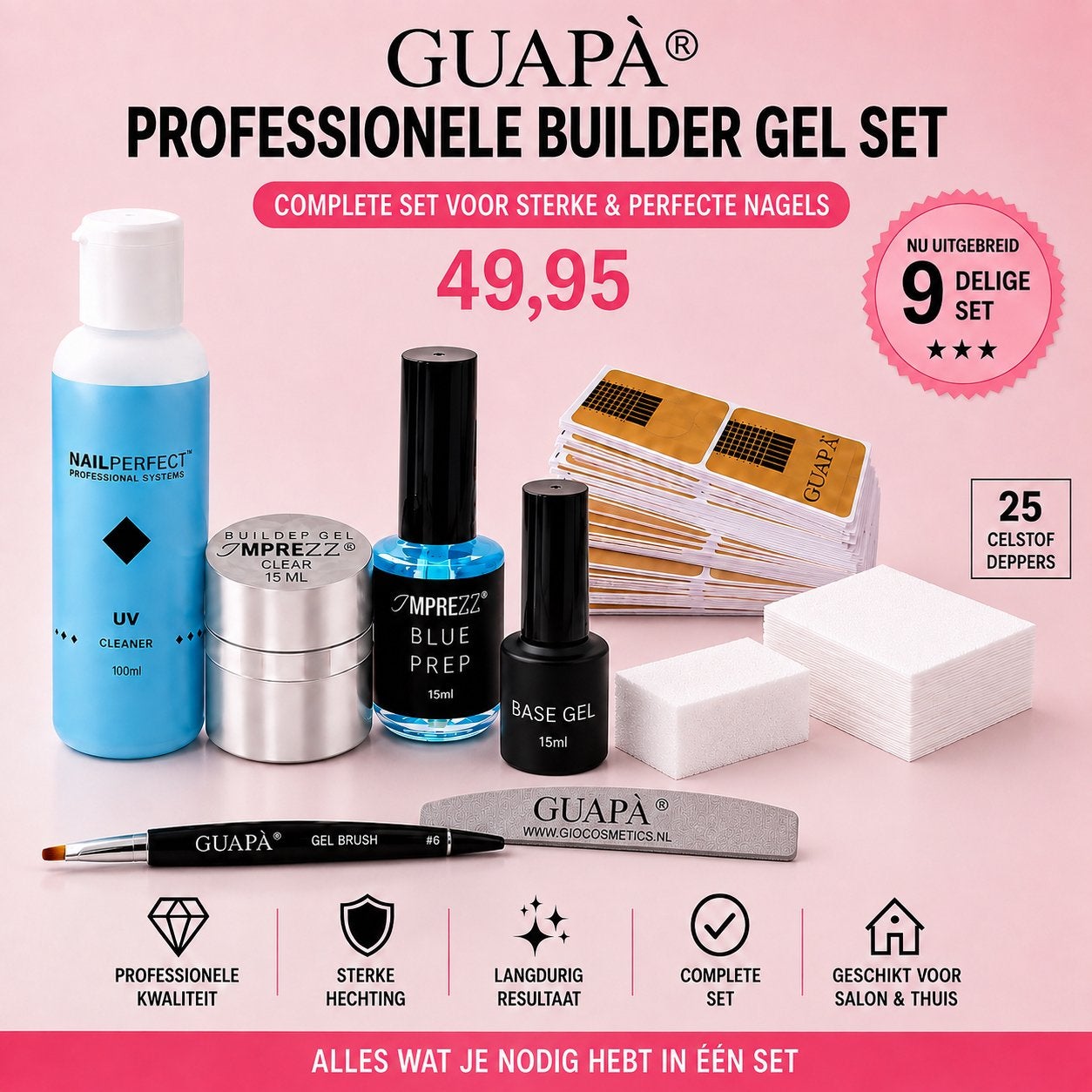 GUAPÀ Professionele Builder Gel Set - 10- delig, Ophalen of Verzenden, Nieuw, Verzorging