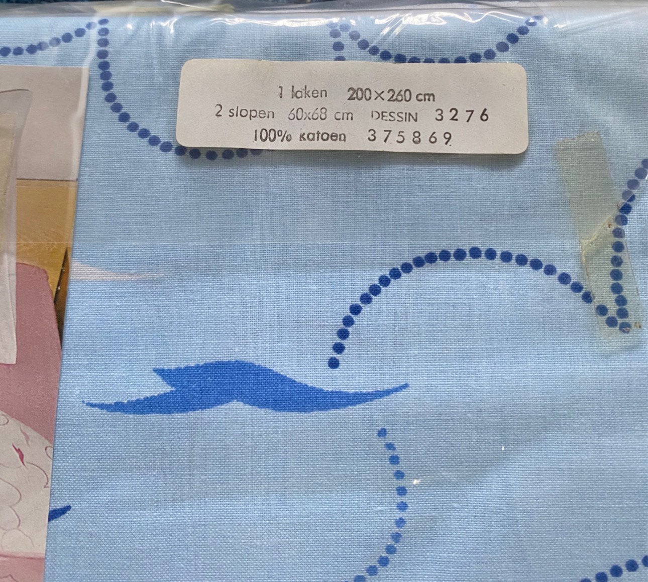 Lakenset, Ophalen, Nieuw, Blauw, Dame
