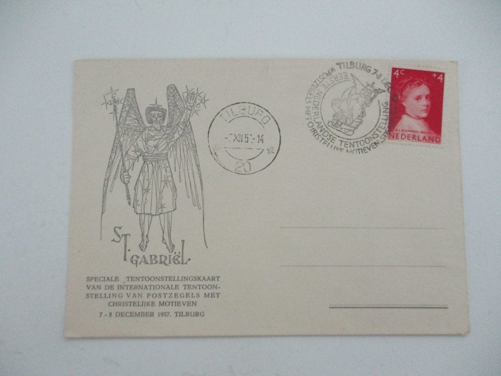 Speciale Tentoonstellingskaart St. Gabriël Tilburg 1957, Postzegels en Munten, Verzenden, Briefkaart