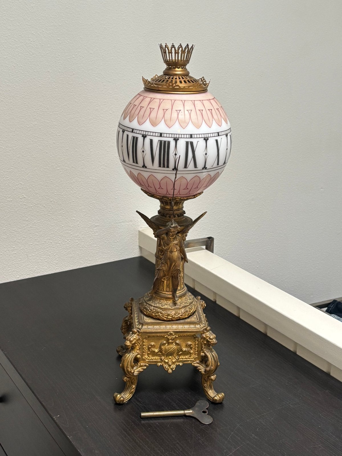 Zeldzaam nachtklokje met bolletje, Antiek en Kunst, Antiek | Klokken, Ophalen of Verzenden