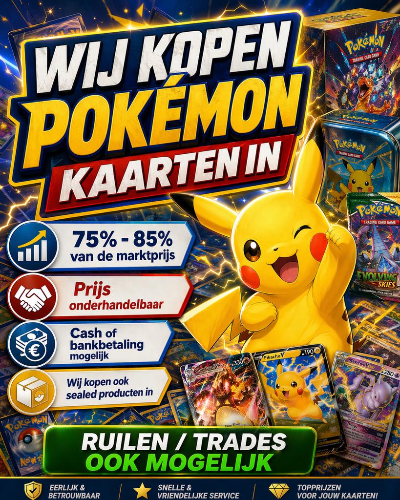 Wij kopen Pokémon kaarten in - 75-85% marktwaarde!, Ophalen of Verzenden, Gebruikt, Overige typen