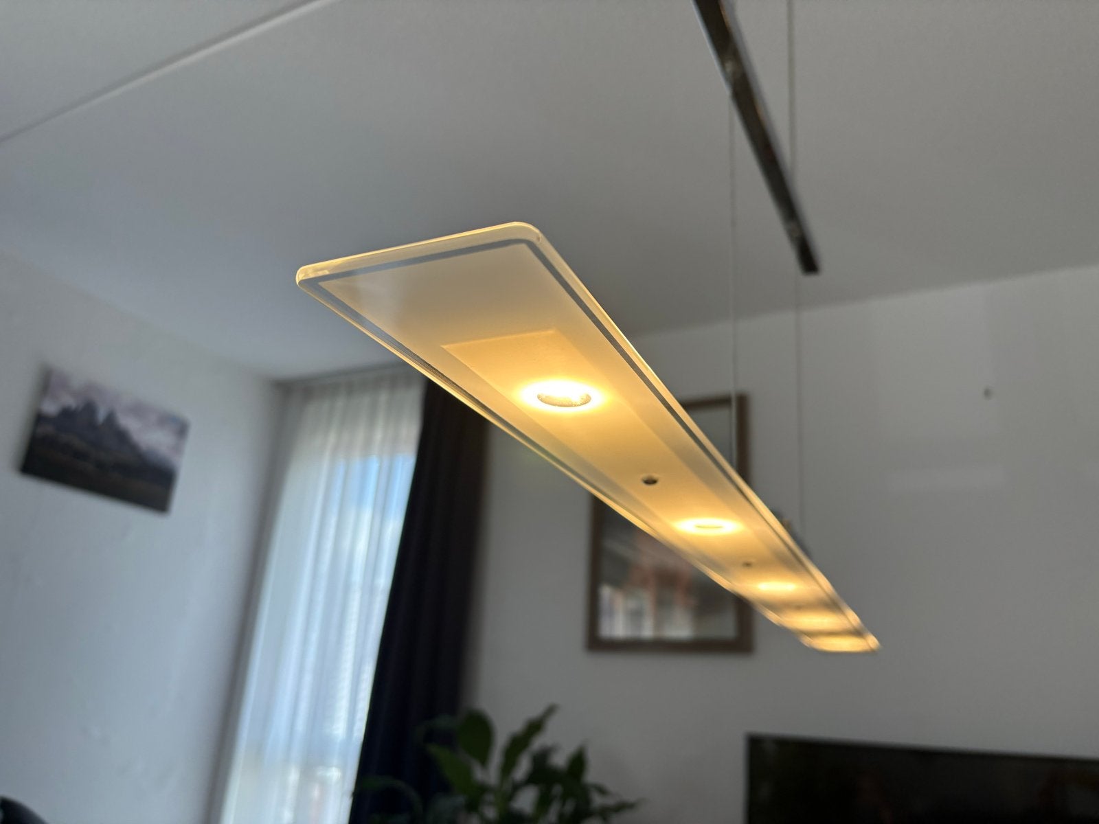 Moderne LED Hanglamp - Strak Design (2 stuks), Huis en Inrichting, Lampen | Hanglampen, Ophalen, Zo goed als nieuw, Metaal, Overige fittingen