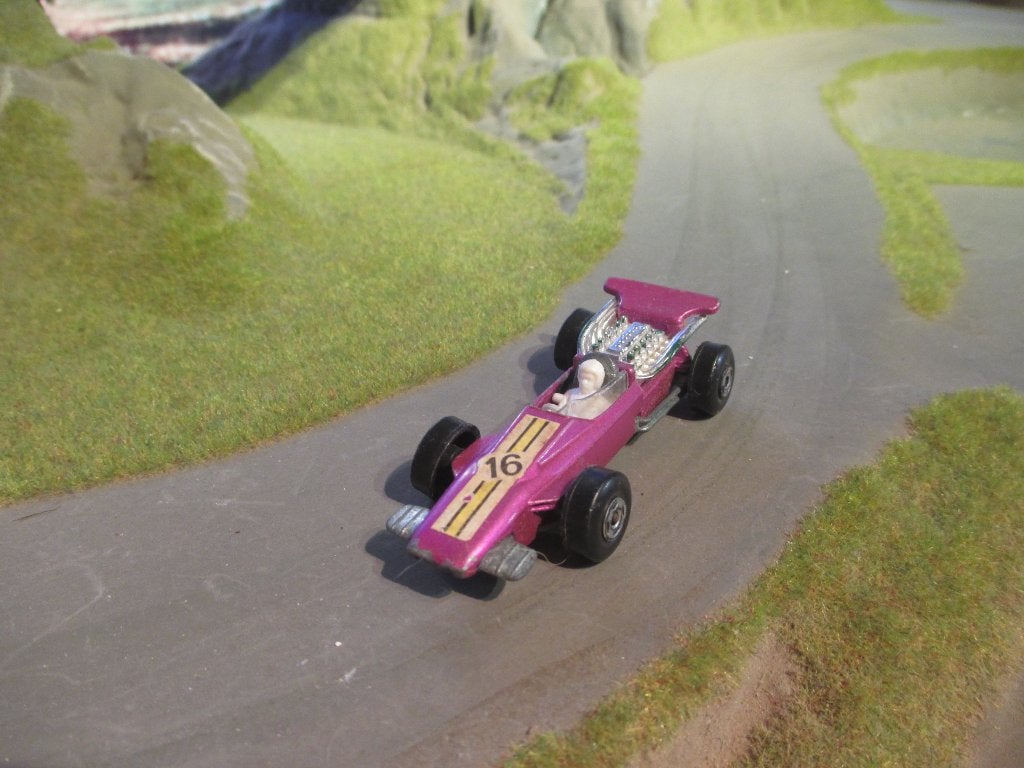 1/55 Formula 1 - Matchbox MB34 1971 lila-metallic F1, Ophalen of Verzenden, Gebruikt, Auto