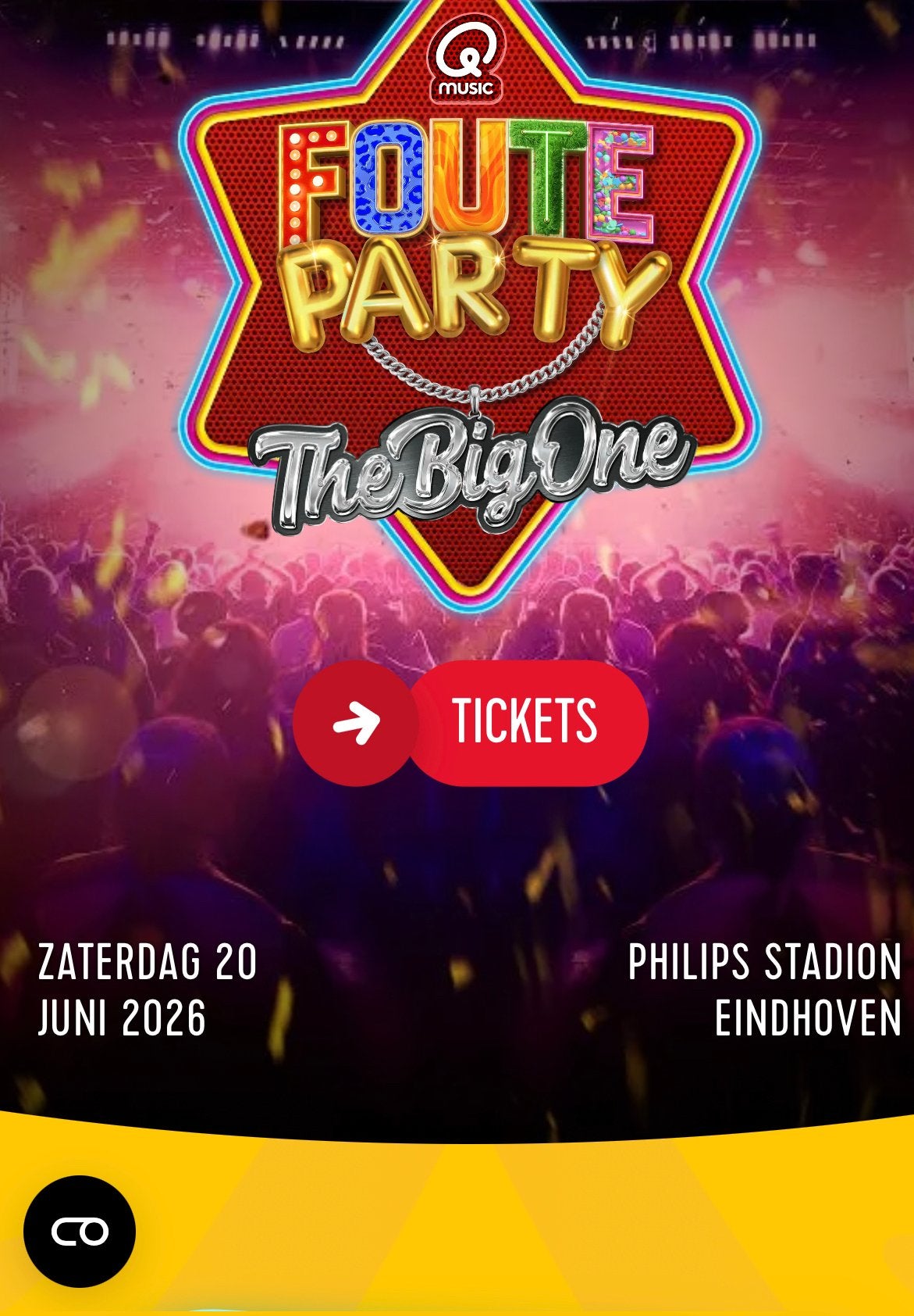 4 Ultieme VIP kaarten voor de foute party van Q-music, Drie personen of meer