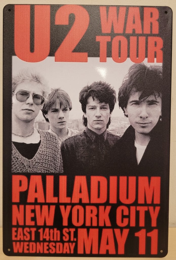 U2 War Tour New York reclamebord van metaal wandbord deco