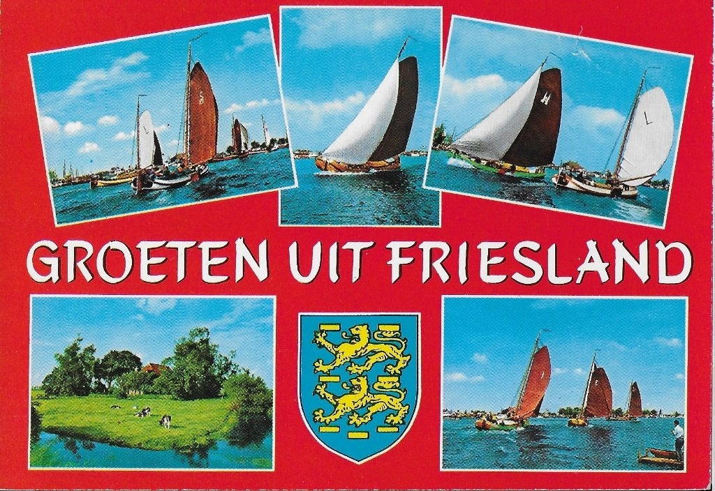 Ch274 gelopen ansichtkaart groeten uit Friesland, Ophalen of Verzenden, 1960 tot 1980, Gelopen, Friesland