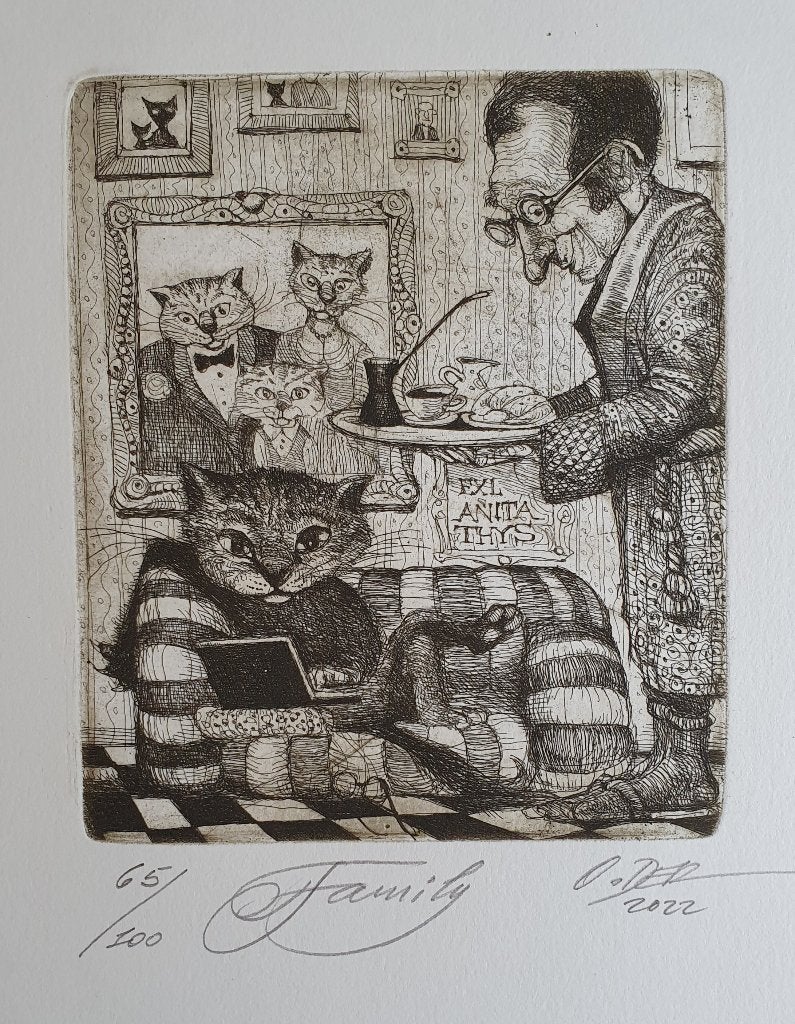 Exlibris / Ex libris O. Dergatchov, Family, Verzenden