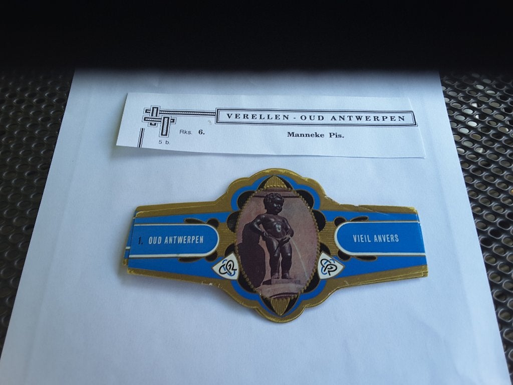 Sigarenbandjes verellen GF reeks 6 manneke pis, Verzenden, Zo goed als nieuw, Sigarenbandjes