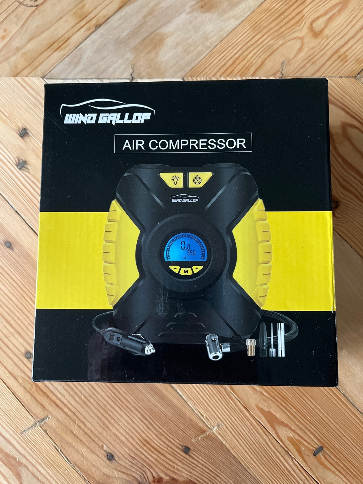 Wind Gallop 12V Auto Luchtcompressor - Draagbaar & Krachtig, Ophalen, 6 tot 10 bar, Nieuw, Minder dan 200 liter/min