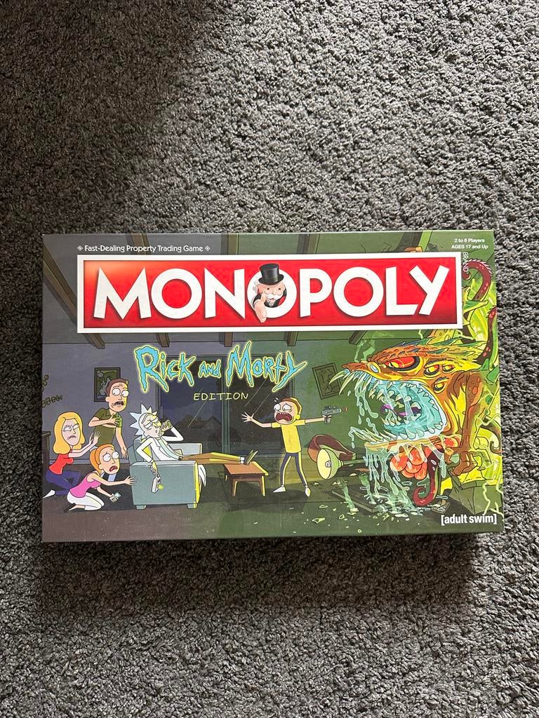 Monopoly Rick and Morty Editie Bordspel, Een of twee spelers, Ophalen, Zo goed als nieuw